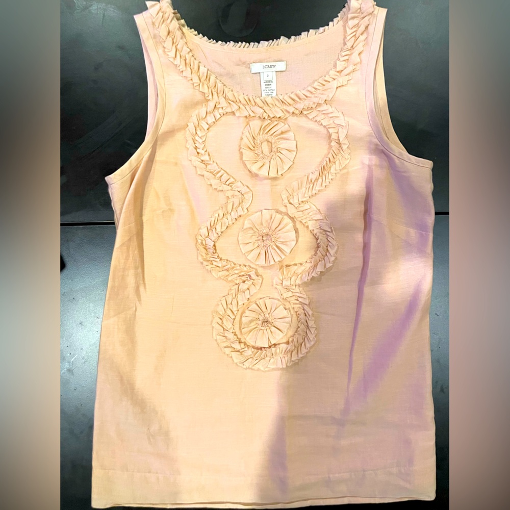 Crew size 2 peach fitted cotton top